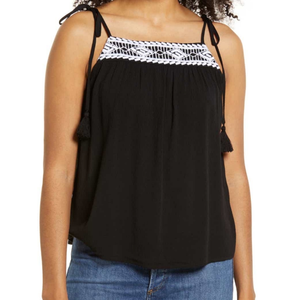 1.State Gauze Tie‎ Top